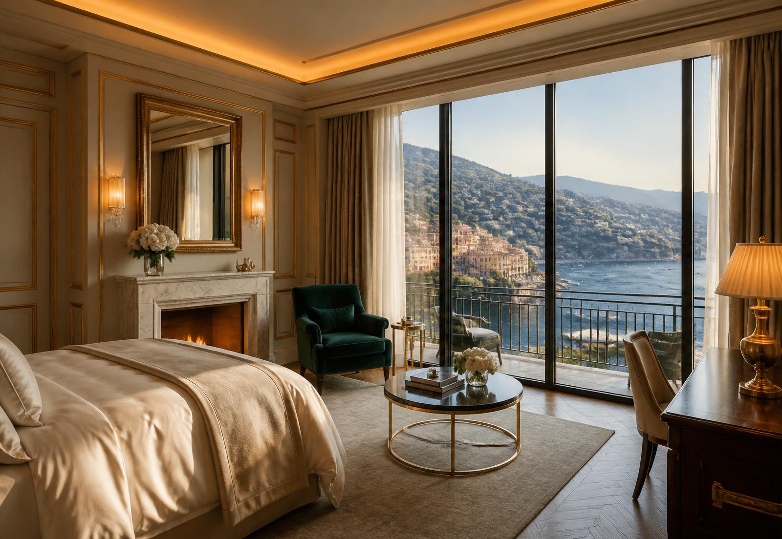 Suite interior with sea view balcony
